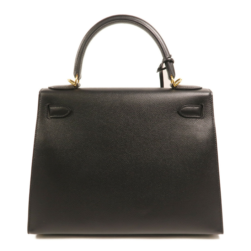 HERMES Epsom皮革Kelly 28手挽肩背兩用袋Noir-1