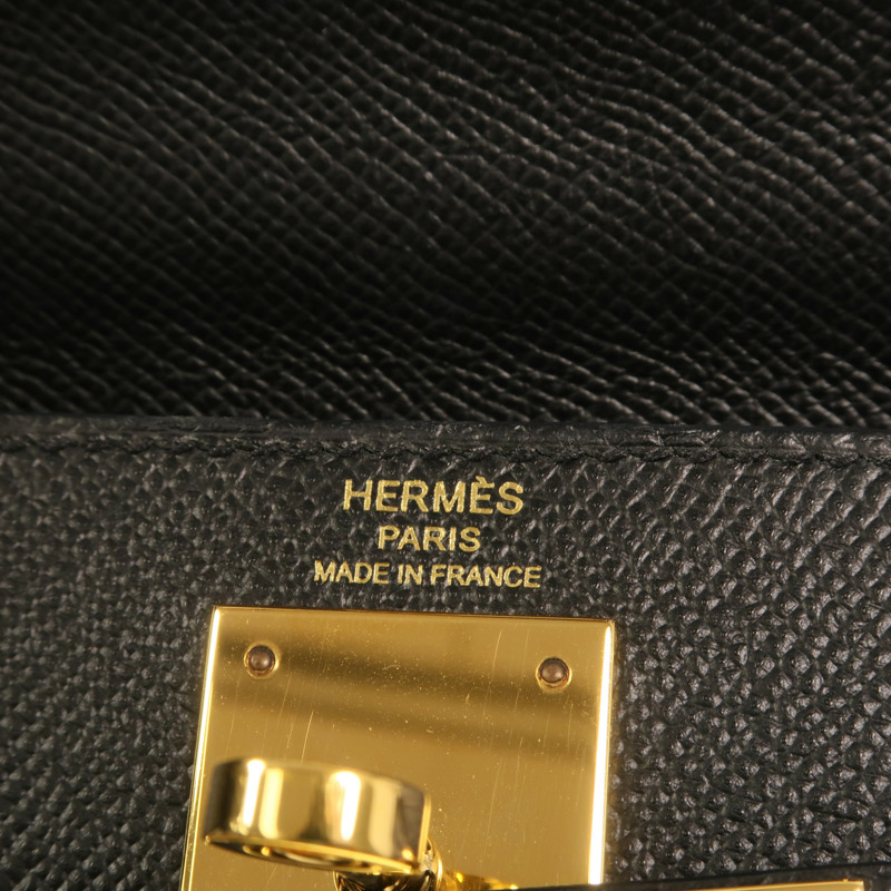 HERMES Epsom皮革Kelly 28手挽肩背兩用袋Noir-5