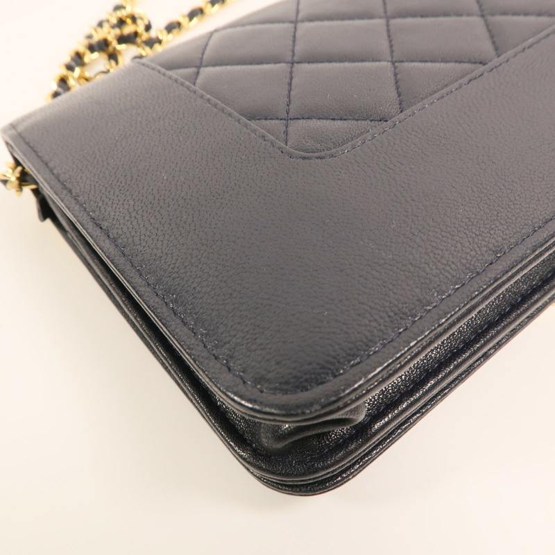 CHANEL 牛皮皮革Mademoiselle Wallet On Chain鏈帶肩背袋-13