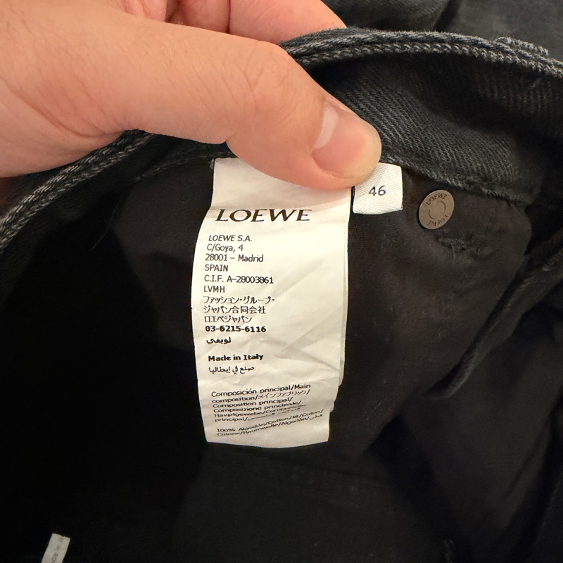 Loewe Anagram黑色長袖單寧牛仔褲 尺寸:46-3