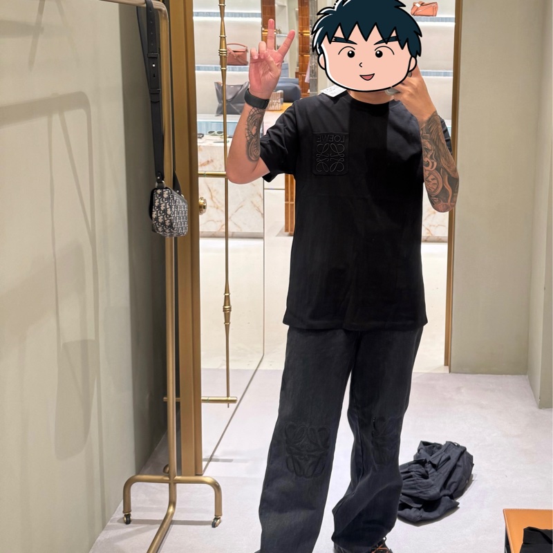 Loewe Anagram黑色長袖單寧牛仔褲 尺寸:46-5