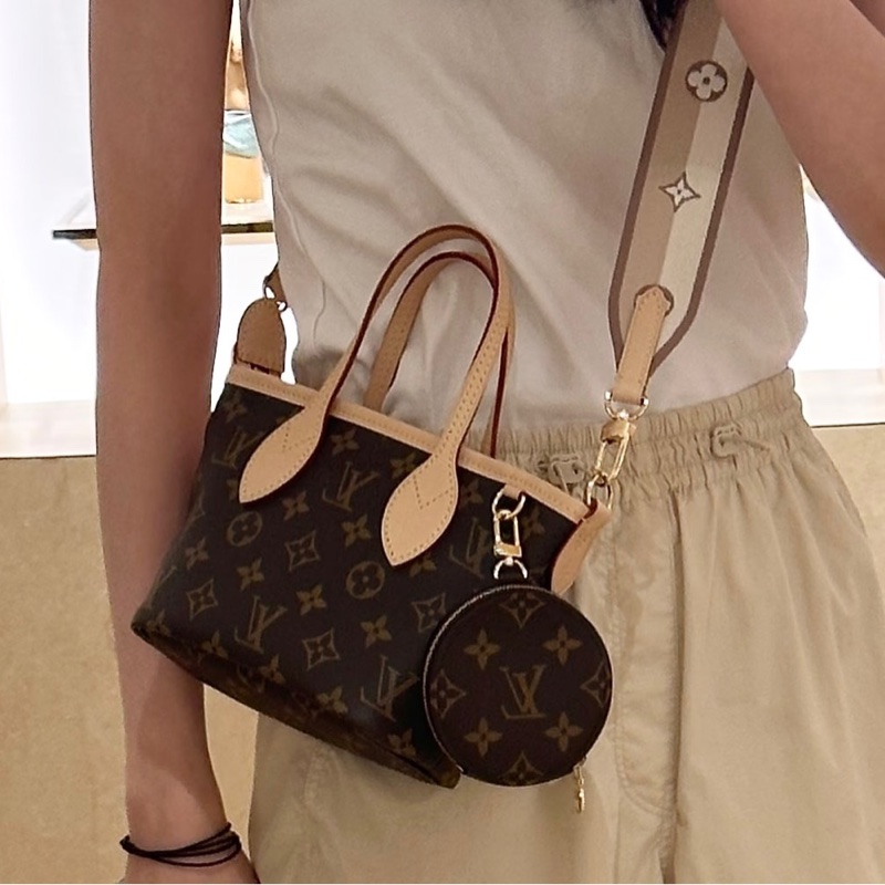 LV💕原花Neverfull BB奶茶背帶M46705-1