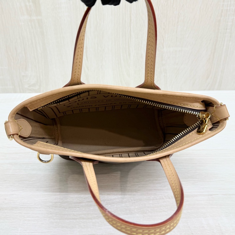 LV💕原花Neverfull BB奶茶背帶M46705-7