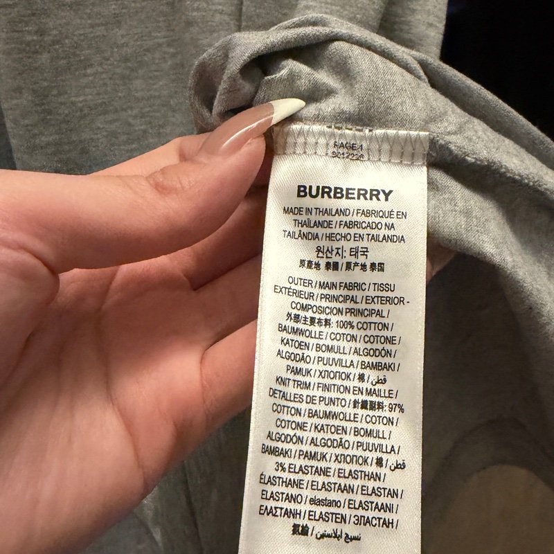 BURBERRY經典灰色圓領短袖-2