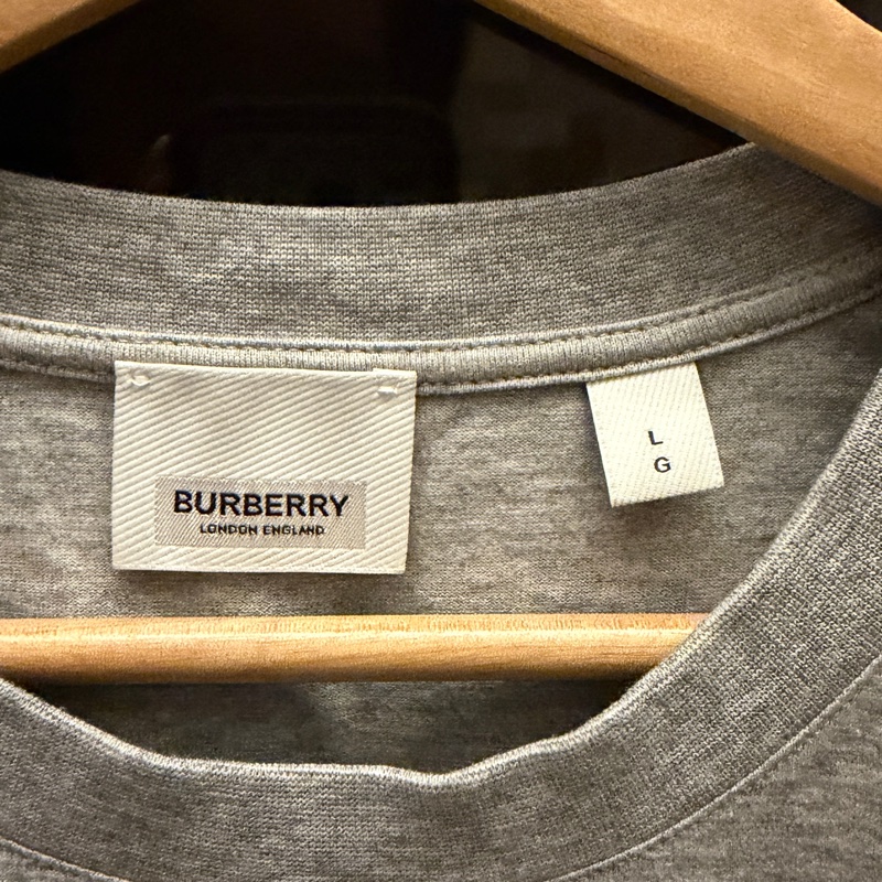 BURBERRY經典灰色圓領短袖-3