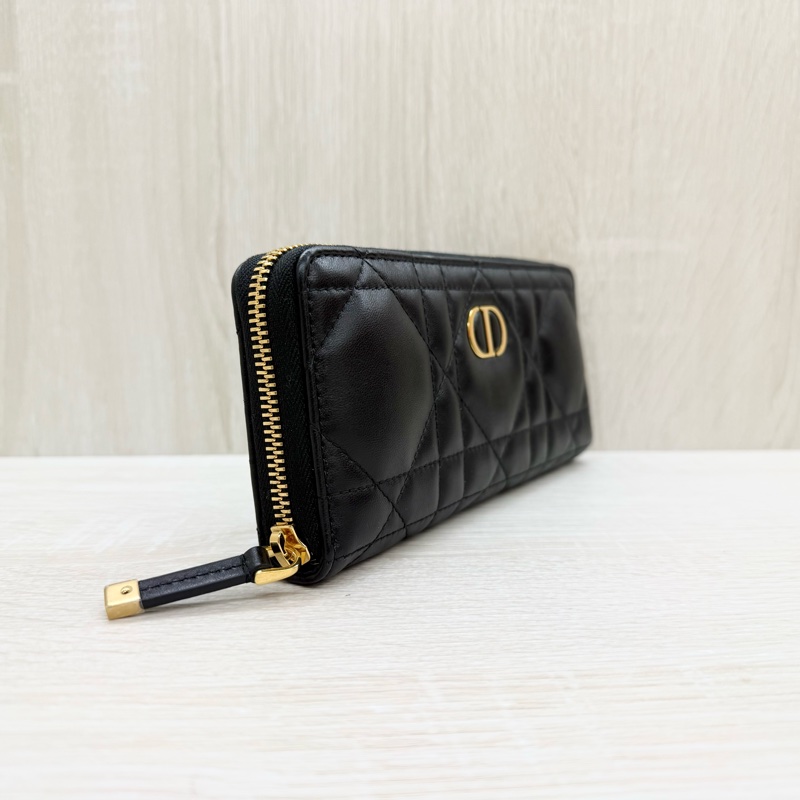DIOR 26/2離櫃全新✨黑金羊皮Miss Caro Voyageur 薄款錢包-2