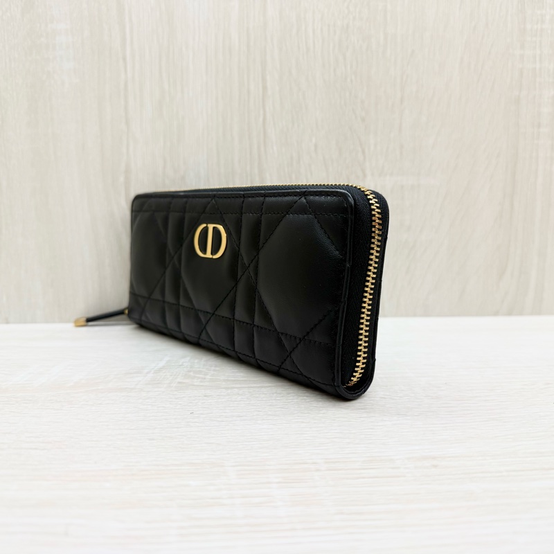 DIOR 26/2離櫃全新✨黑金羊皮Miss Caro Voyageur 薄款錢包-3
