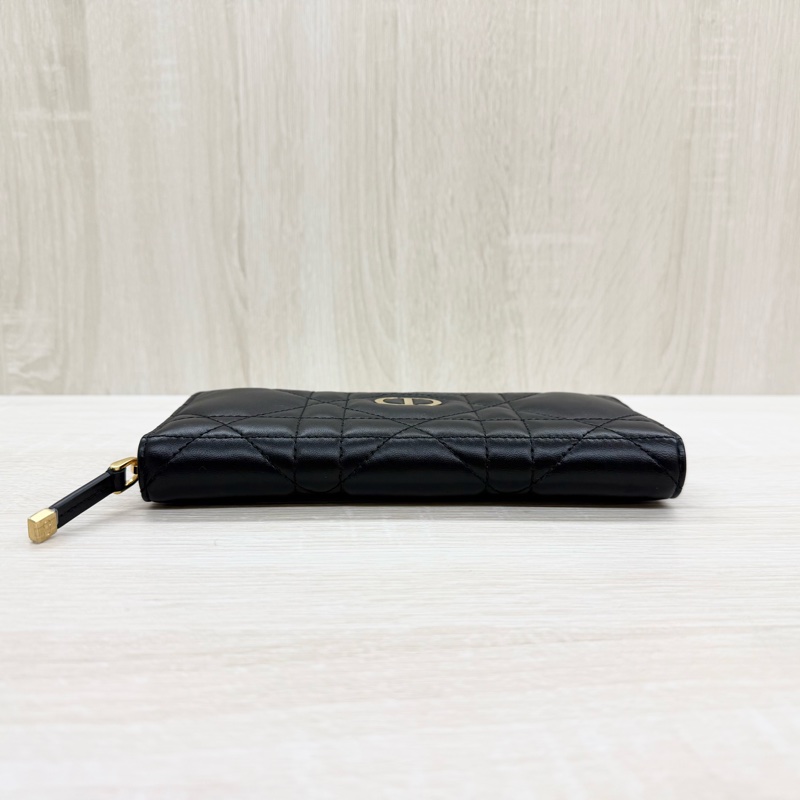 DIOR 26/2離櫃全新✨黑金羊皮Miss Caro Voyageur 薄款錢包-4