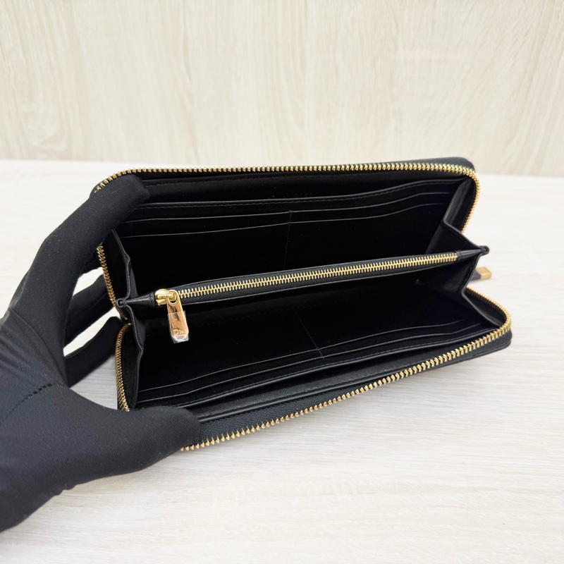 DIOR 26/2離櫃全新✨黑金羊皮Miss Caro Voyageur 薄款錢包-6