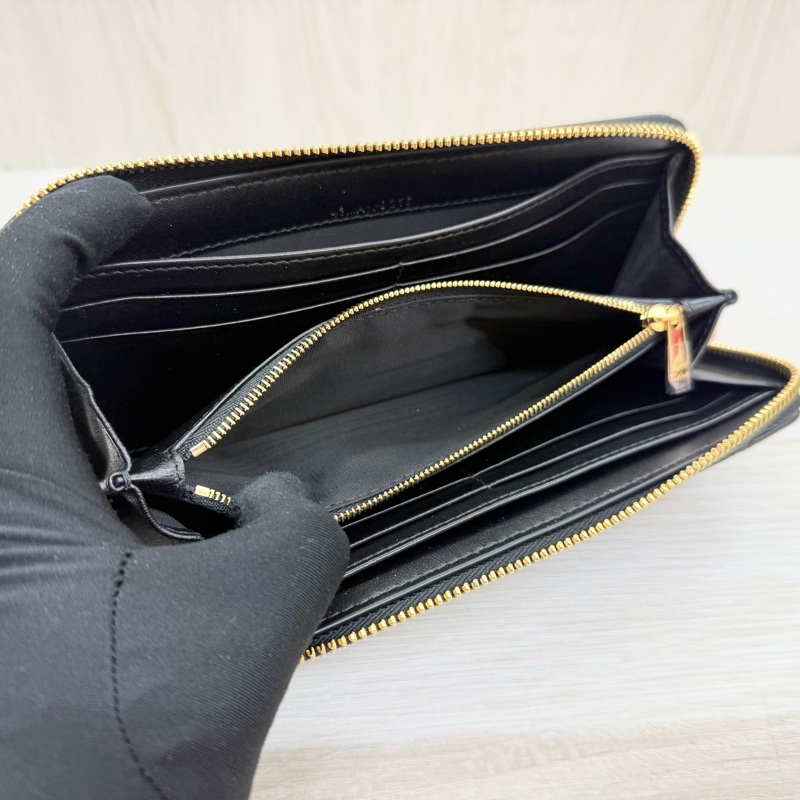 DIOR 26/2離櫃全新✨黑金羊皮Miss Caro Voyageur 薄款錢包-8