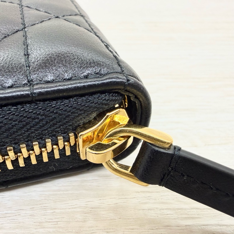 DIOR 26/2離櫃全新✨黑金羊皮Miss Caro Voyageur 薄款錢包-10