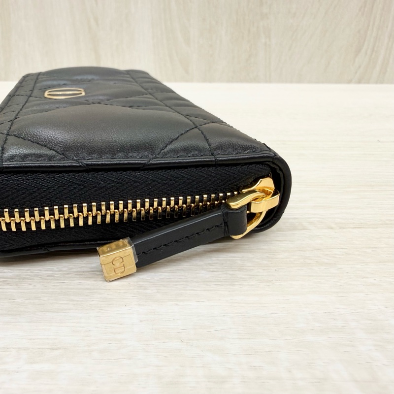 DIOR 26/2離櫃全新✨黑金羊皮Miss Caro Voyageur 薄款錢包-11