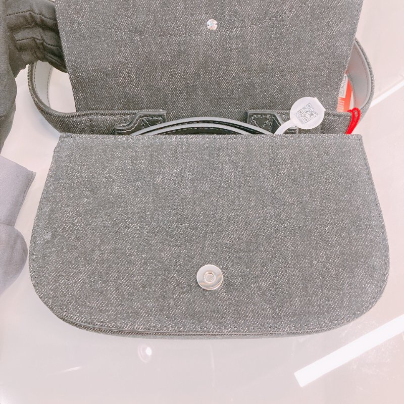 MS0667 Diesel 迪賽 腋下 牛仔布 全黑 黑漆五金 銀扣 1DR Plaque Shoulder Bag Denim So Black x PHW-14