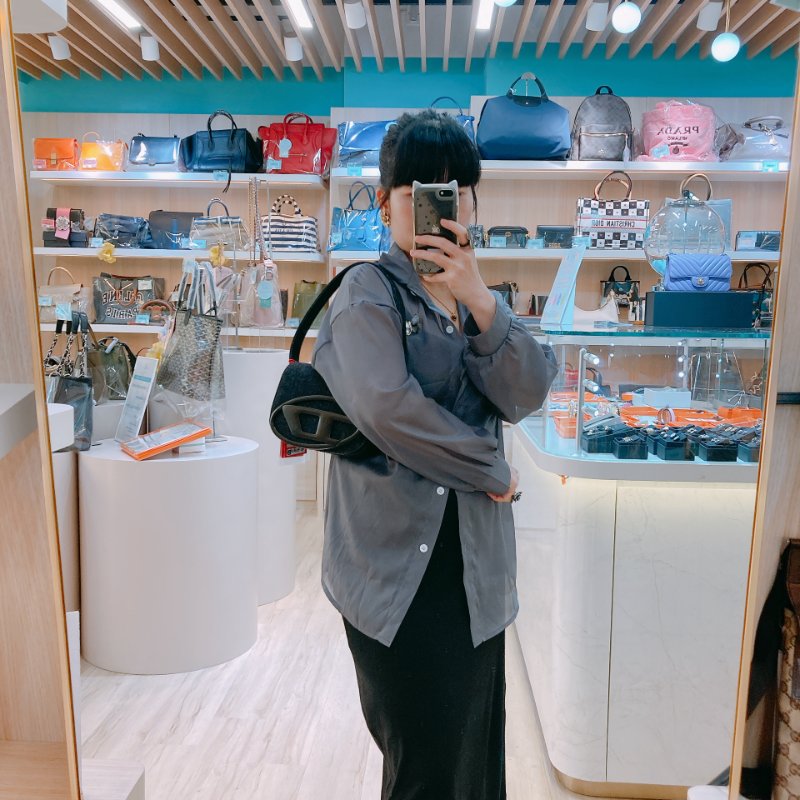 MS0667 Diesel 迪賽 腋下 牛仔布 全黑 黑漆五金 銀扣 1DR Plaque Shoulder Bag Denim So Black x PHW-21