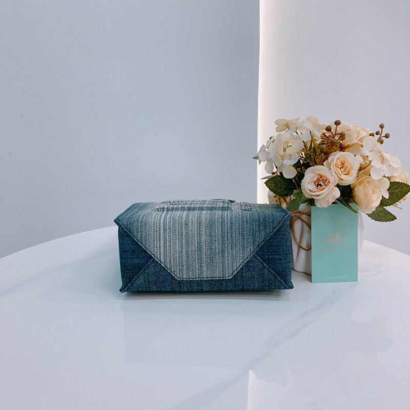 MS0666 Diesel 迪賽 購物 手提包 中號 牛仔布 牛仔藍 銀扣 Les Shoppers Tote Bag Size M Denim Blue x PHW-4