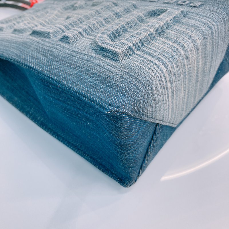 MS0666 Diesel 迪賽 購物 手提包 中號 牛仔布 牛仔藍 銀扣 Les Shoppers Tote Bag Size M Denim Blue x PHW-5