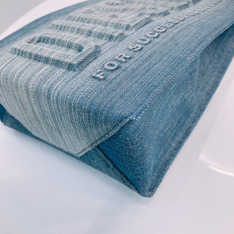 MS0666 Diesel 迪賽 購物 手提包 中號 牛仔布 牛仔藍 銀扣 Les Shoppers Tote Bag Size M Denim Blue x PHW-6
