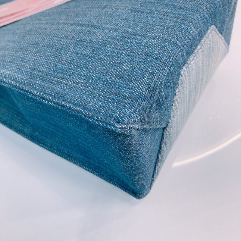 MS0666 Diesel 迪賽 購物 手提包 中號 牛仔布 牛仔藍 銀扣 Les Shoppers Tote Bag Size M Denim Blue x PHW-7