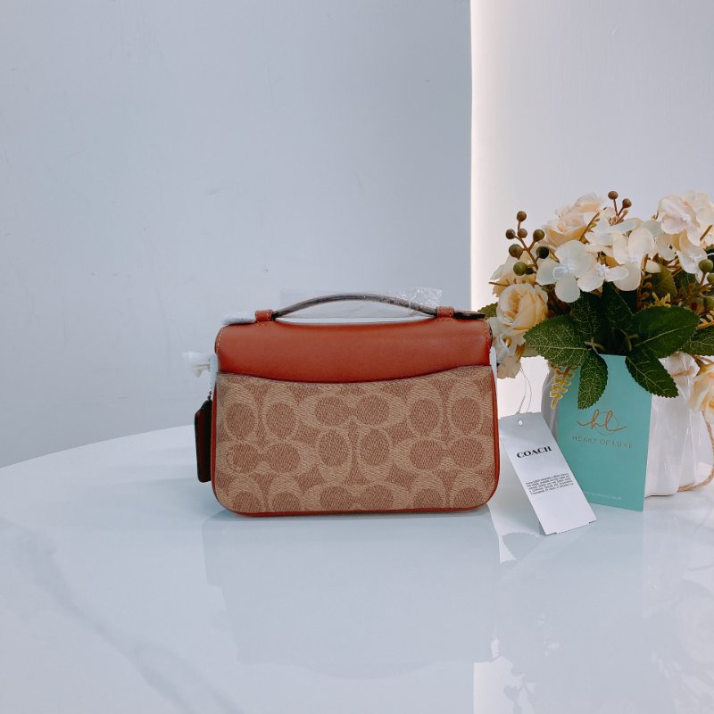 MS0663	Coach Cassie 17 Signature 3-Way Bag Canvas and Calfskin Tan x GHW-1
