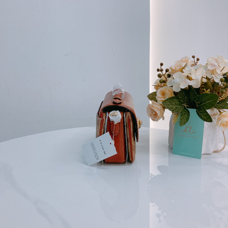 MS0663	Coach Cassie 17 Signature 3-Way Bag Canvas and Calfskin Tan x GHW-2