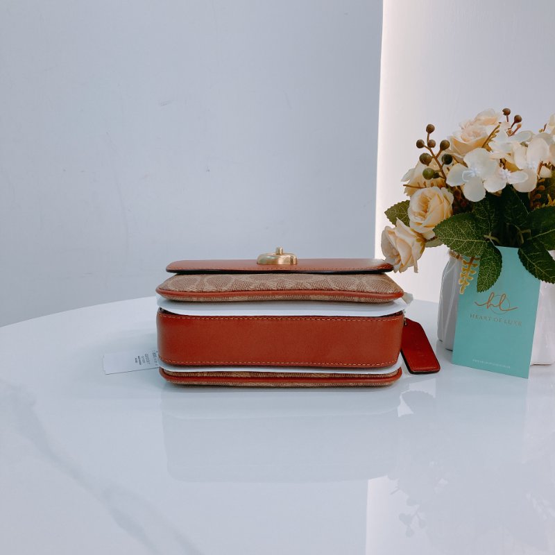 MS0663	Coach Cassie 17 Signature 3-Way Bag Canvas and Calfskin Tan x GHW-4