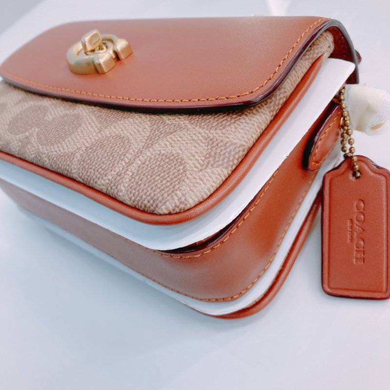 MS0663	Coach Cassie 17 Signature 3-Way Bag Canvas and Calfskin Tan x GHW-6