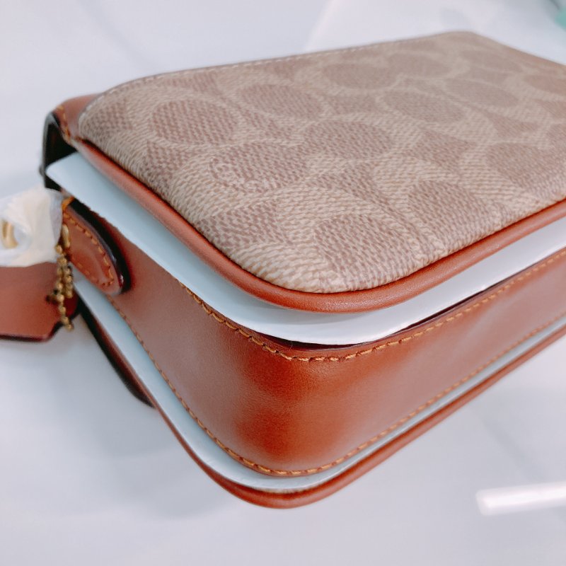 MS0663	Coach Cassie 17 Signature 3-Way Bag Canvas and Calfskin Tan x GHW-7