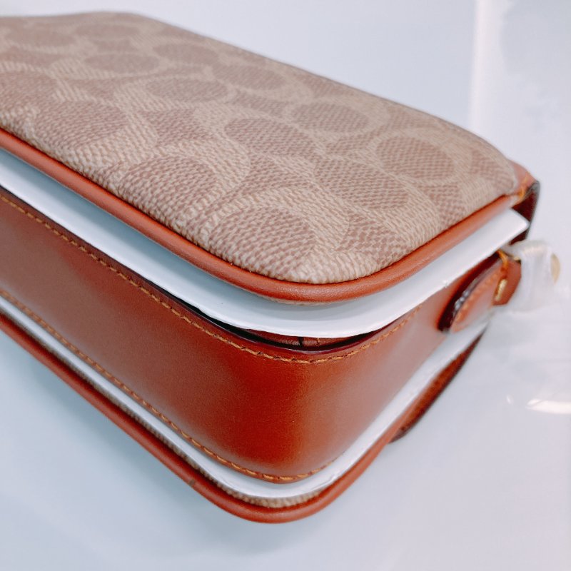 MS0663	Coach Cassie 17 Signature 3-Way Bag Canvas and Calfskin Tan x GHW-8