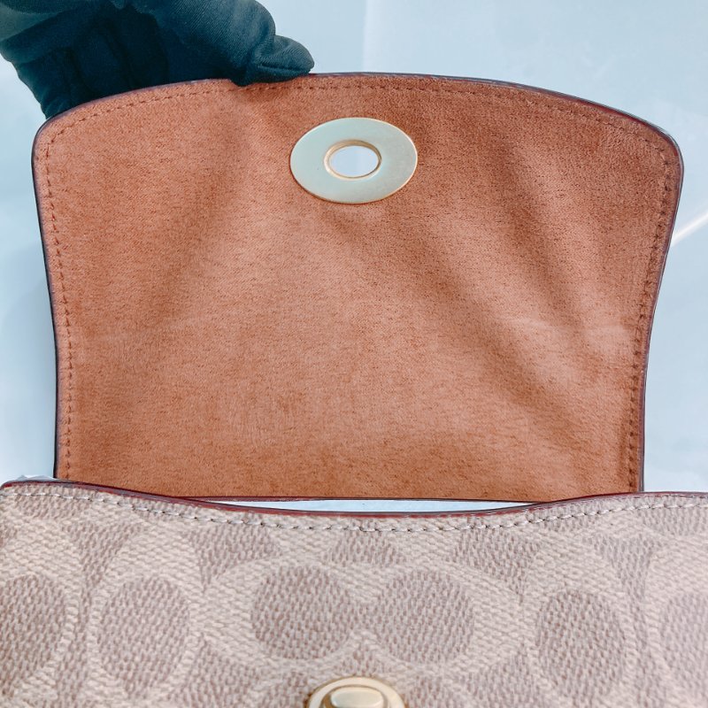 MS0663	Coach Cassie 17 Signature 3-Way Bag Canvas and Calfskin Tan x GHW-13