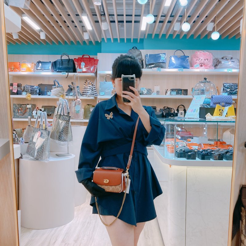 MS0663	Coach Cassie 17 Signature 3-Way Bag Canvas and Calfskin Tan x GHW-20