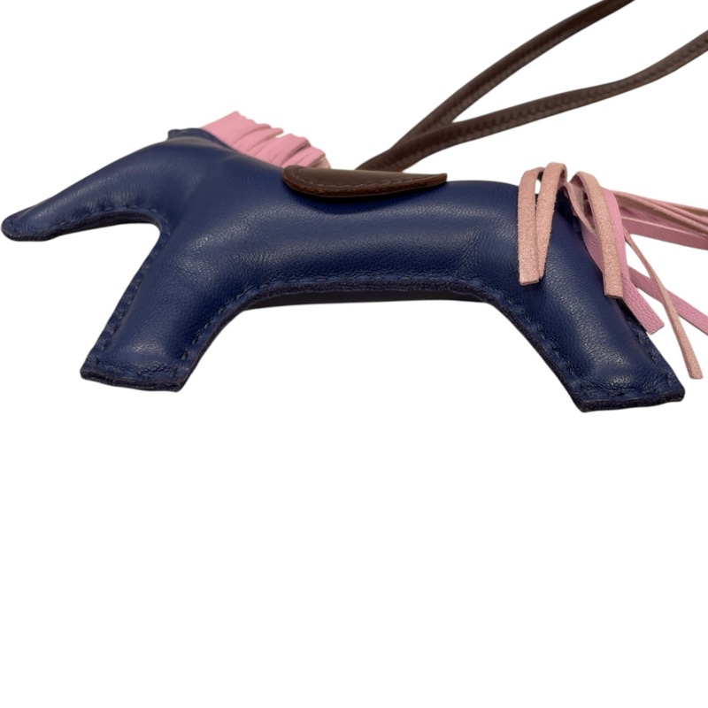 HERMES 愛馬仕 RODEO MM 小馬吊飾 小羊皮 深藍色-2