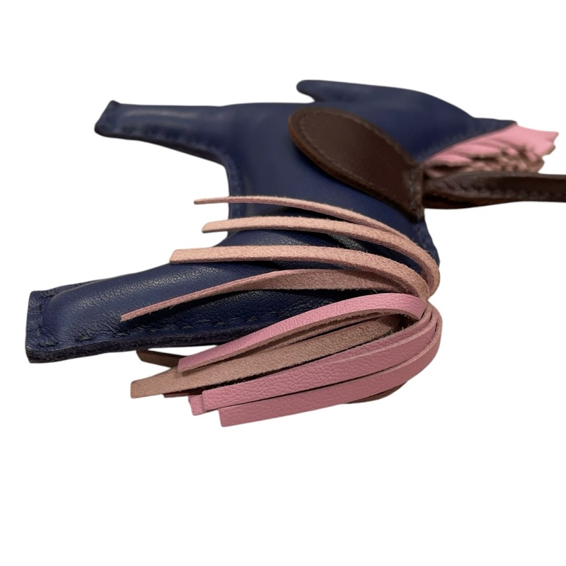 HERMES 愛馬仕 RODEO MM 小馬吊飾 小羊皮 深藍色-4