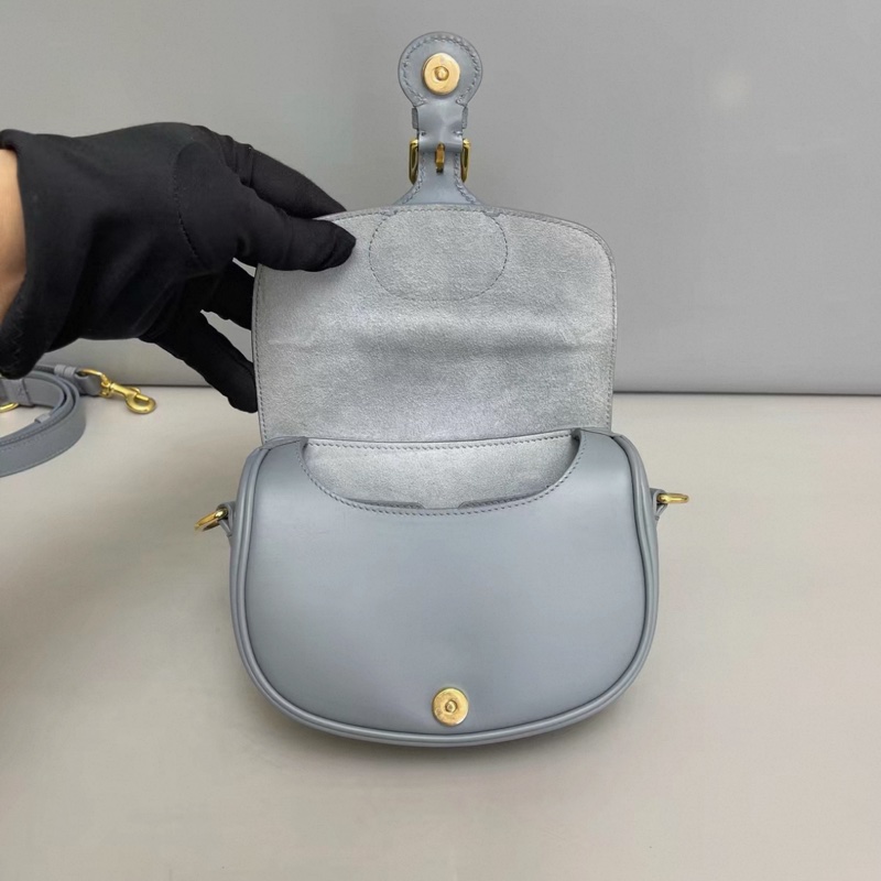 Dior迪奧Bobby小號霧霾藍全皮單肩斜挎包-6