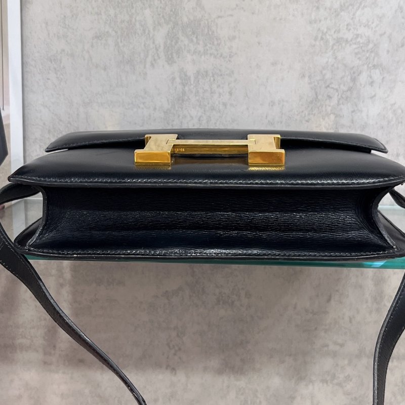 Hermes 愛馬仕 黑金全皮24公分康康包-2