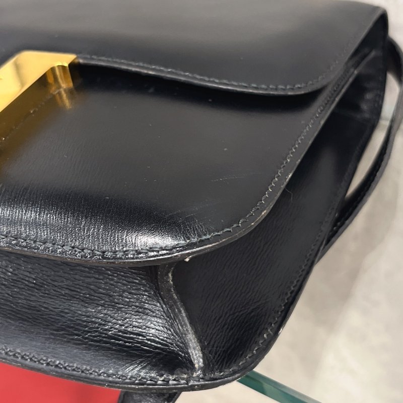 Hermes 愛馬仕 黑金全皮24公分康康包-5