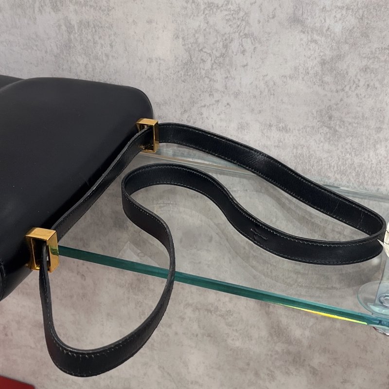 Hermes 愛馬仕 黑金全皮24公分康康包-10