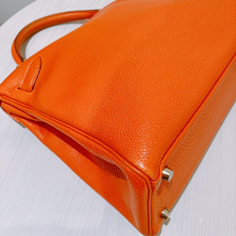 TK2002	  愛馬仕 橙色拼金 Hermes Kelly 32 Togo Orange X GHW #Square L-9