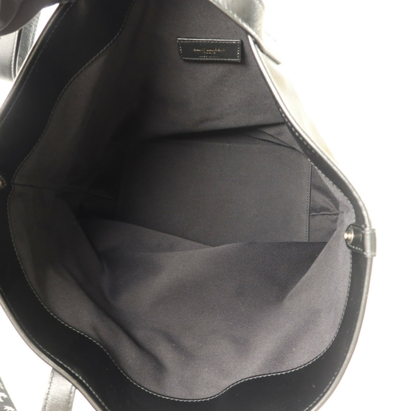 SAINT LAURENT 牛皮皮革/帆布Teddy Drawstring Tote Bag手挽袋-5