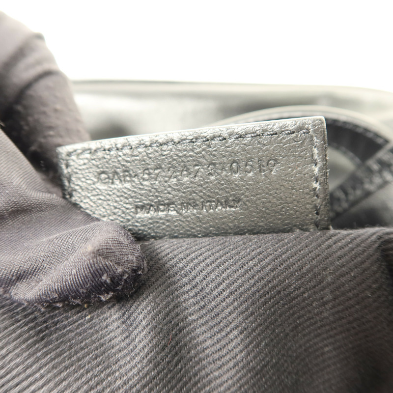 SAINT LAURENT 牛皮皮革/帆布Teddy Drawstring Tote Bag手挽袋-7