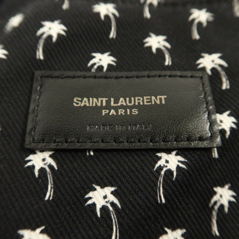 SAINT LAURENT 牛皮皮革/帆布Teddy Drawstring Tote Bag手挽袋-11