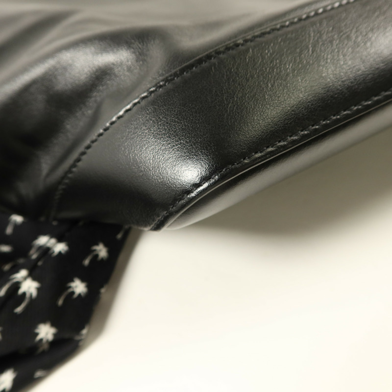 SAINT LAURENT 牛皮皮革/帆布Teddy Drawstring Tote Bag手挽袋-15