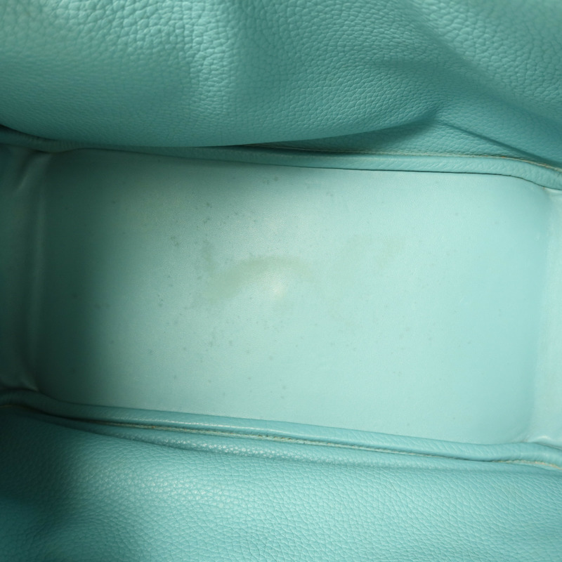 HERMES Clemence皮革Lindy 30手挽肩背兩用袋Bleu Atoll-4