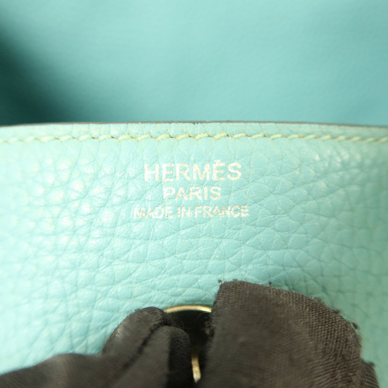HERMES Clemence皮革Lindy 30手挽肩背兩用袋Bleu Atoll-5