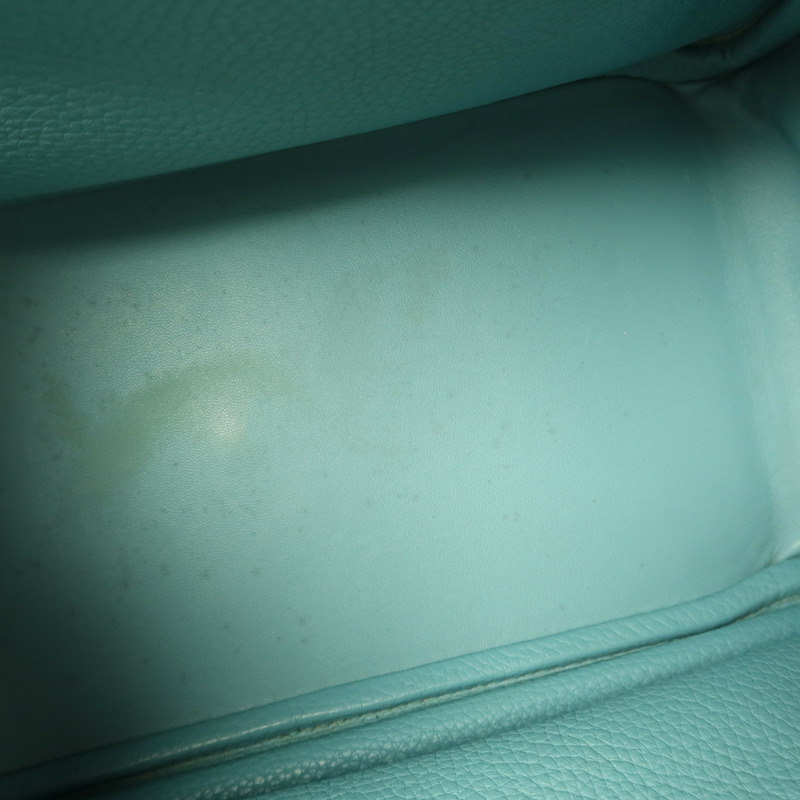 HERMES Clemence皮革Lindy 30手挽肩背兩用袋Bleu Atoll-17