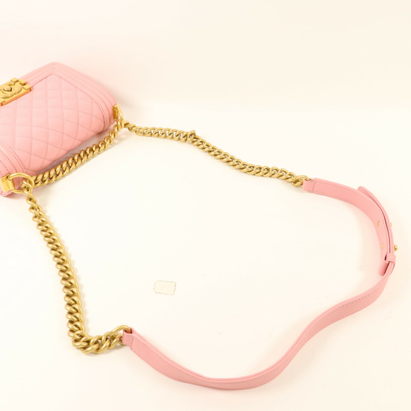 CHANEL 羊皮皮革Boy 20鏈帶肩背袋-7