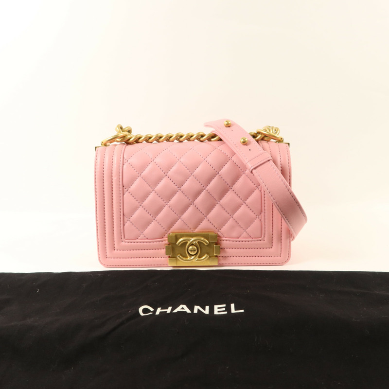 CHANEL 羊皮皮革Boy 20鏈帶肩背袋-9