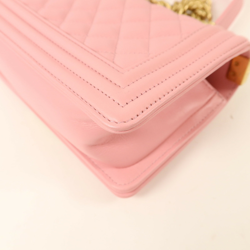 CHANEL 羊皮皮革Boy 20鏈帶肩背袋-14