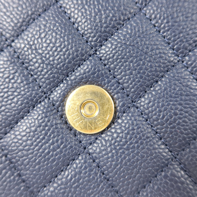 CHANEL 牛皮皮革CC Filigree Flap Bag鏈帶肩背袋-12