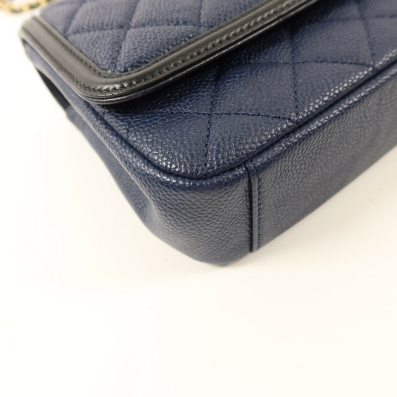 CHANEL 牛皮皮革CC Filigree Flap Bag鏈帶肩背袋-15