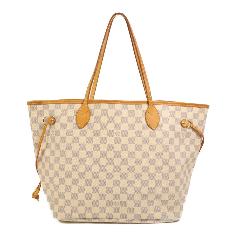LOUIS VUITTON Damier Azur Neverfull MM金扣手挽袋-1